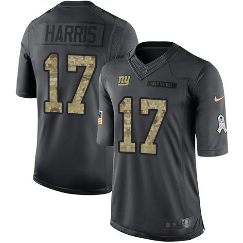 Nike Giants #17 Dwayne Harris Black Men's Stitched NFL Limited 2016 Salute to Service Jersey - Click Image to Close